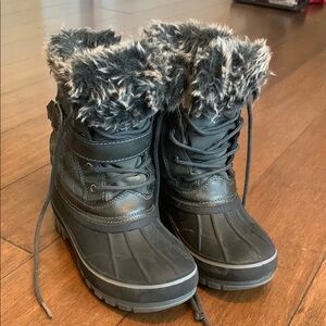 Stylish Black Fur-Lined Snow Winter Boots